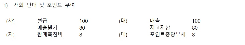 K-GAAP 기준에 따른 포인트 적립 시 충당부채 인식 회계처리 분개 사례